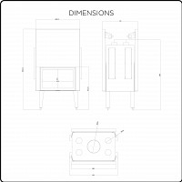 Hot Air Fireplace GST 80 Double Frontage 2 Doors (Tunnel)