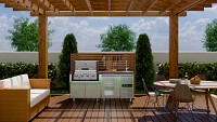 INOX Fridge w/ Glass Door and Led Lighting - no counter