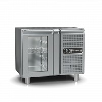 INOX Fridge w/ Glass Door and Led Lighting - no counter