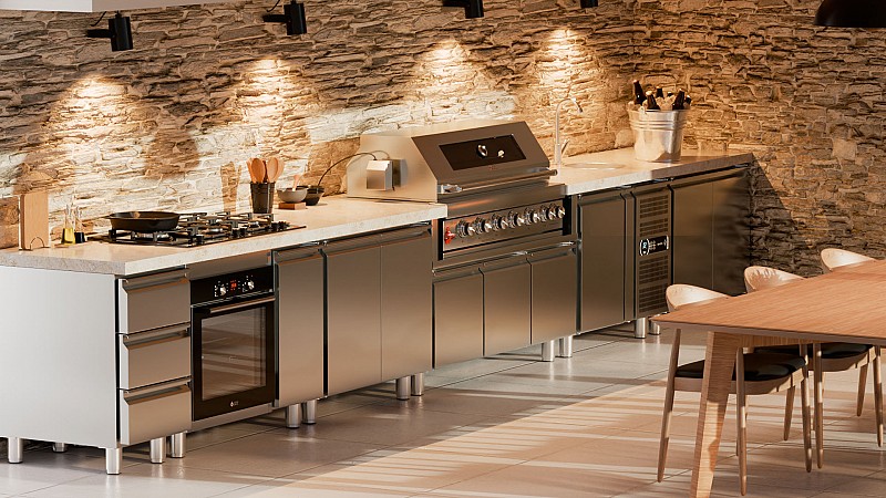 BBQ Inox Cabinet TGH-B1-B4-G for TGS Ovens - Left & Right