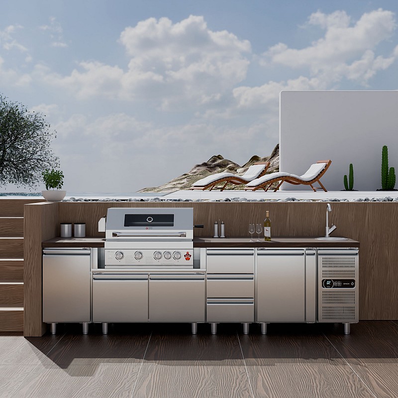 BBQ Inox Cabinet w/ Three Drawers - no counter