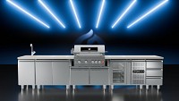 INOX Fridge w/ Glass Door and Led Lighting - no counter