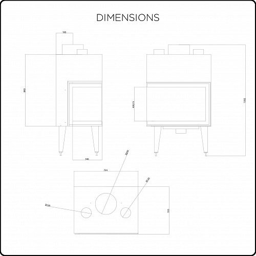 FIREPLACE HOT AIR GST CORNER STABLE AN