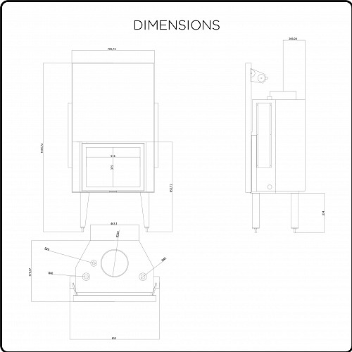 FIREPLACE BOILER GST BOILER STRAIGHT SLIDING DOOR (STRAIGHT HYDRO)