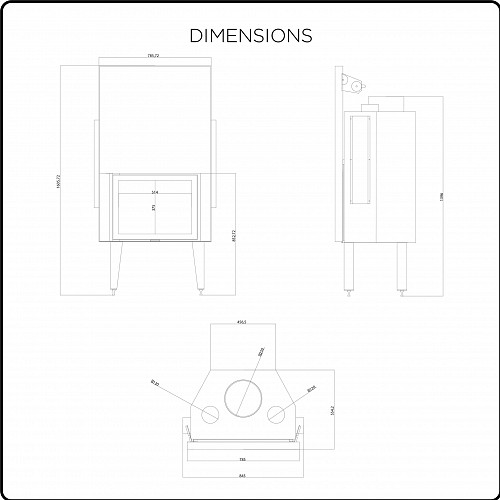Hot Air Fireplace GST Straight Sliding Door (Straight)