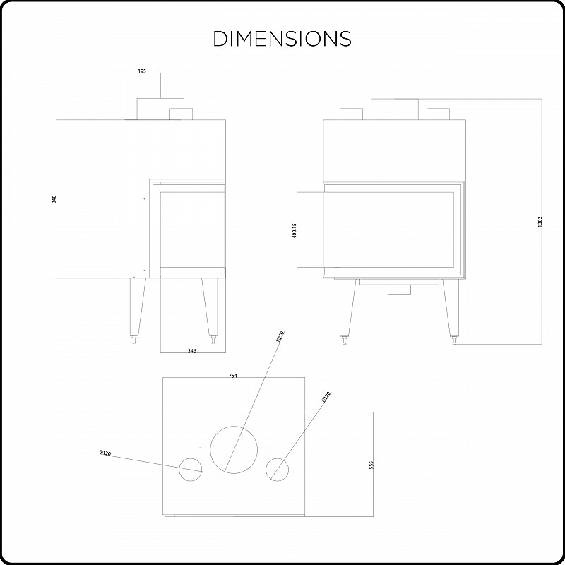 FIREPLACE HOT AIR GST CORNER STABLE AN
